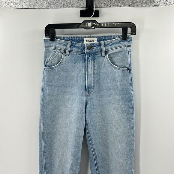 Rolla's Women's Original High Rise Straight Jeans Raw Hem - Light Wash - 26 - Picture 2 of 8